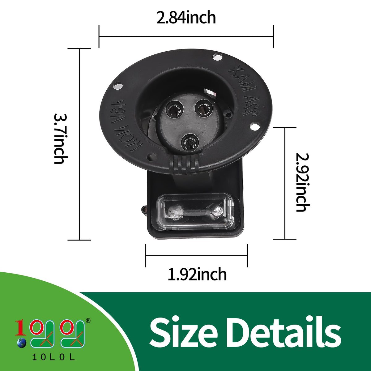 10L0L Golf Cart Charger Receptacle packaging indicating OEM-like performance