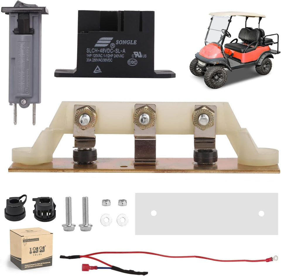 10L0L golf cart charger repair kit relay closeup for Powerdrive reliability