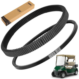 10L0L golf cart clutch drive belt for EZGO RXV/TXT improves power transfer and torque.
