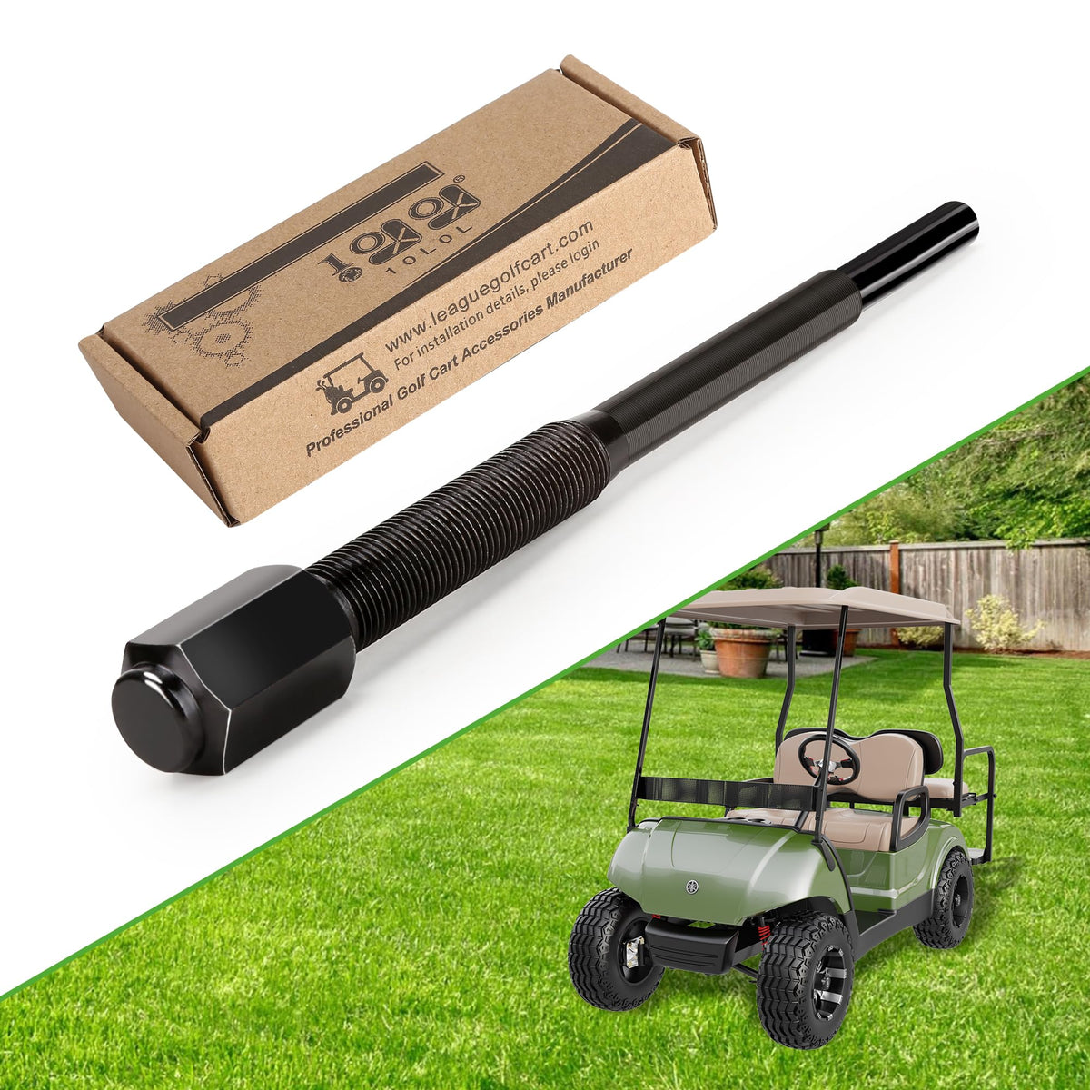 10L0L Golf Cart Clutch Removal Tool for Yamaha G29 in use during maintenance