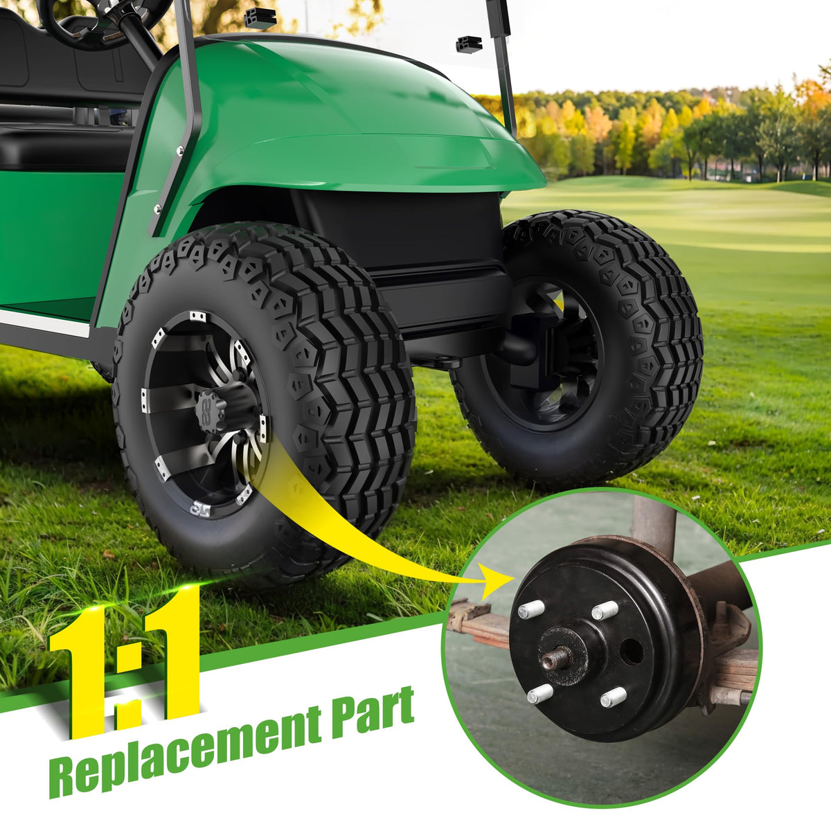 10L0L Golf Cart columbia brake drum assembly for 4-cycle models.