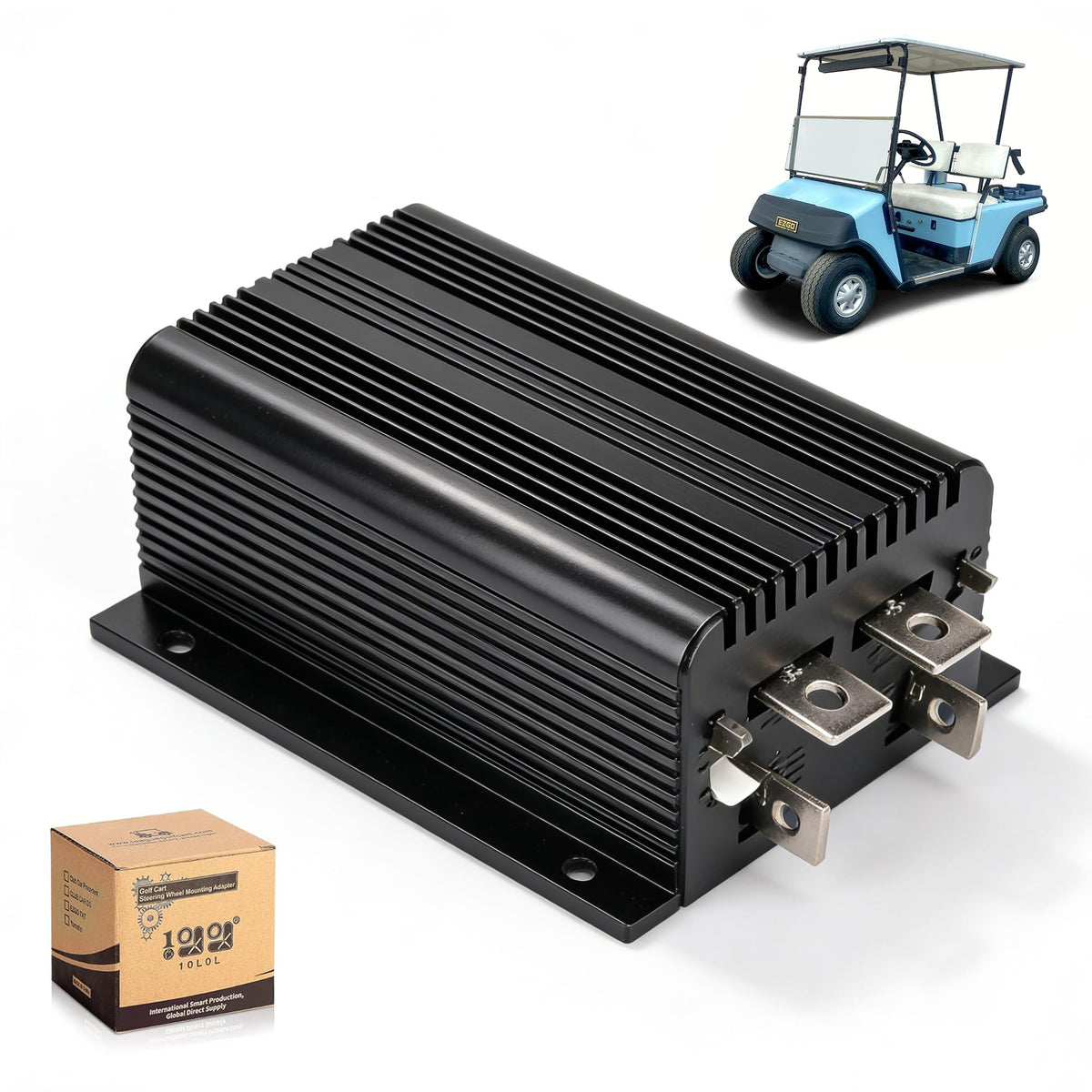 10L0L golf cart controller in hand, ready for 36V upgrade
