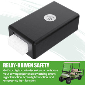 Brake light function on the 10L0L golf cart controller demonstrates improved visibility.