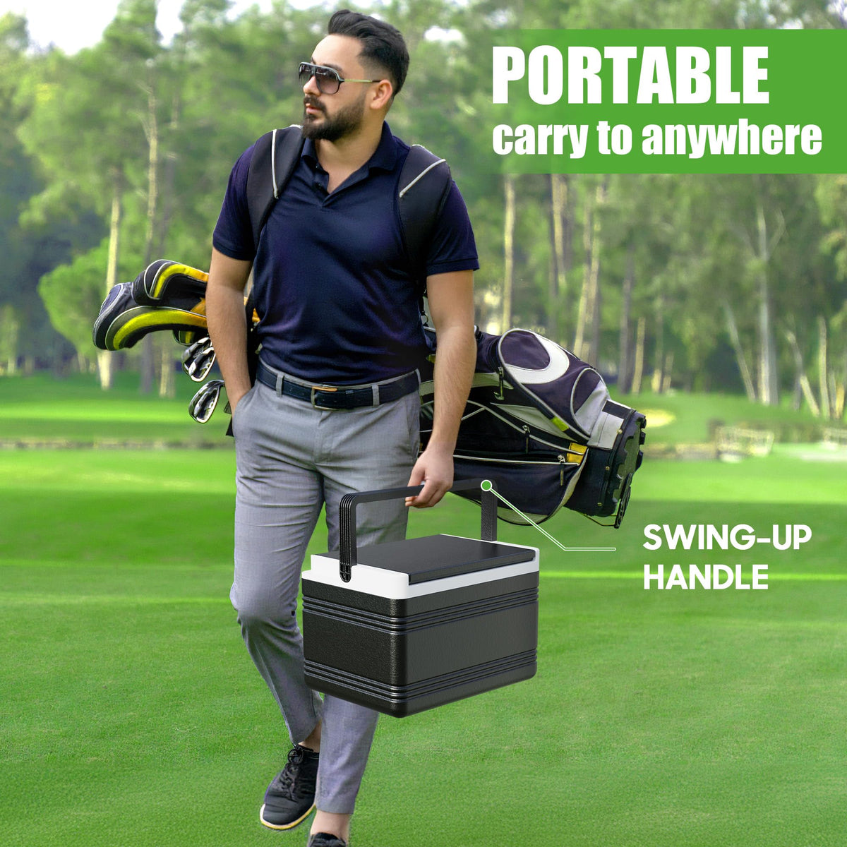10L0L large golf cart cooler exterior dimensions help plan cart space.