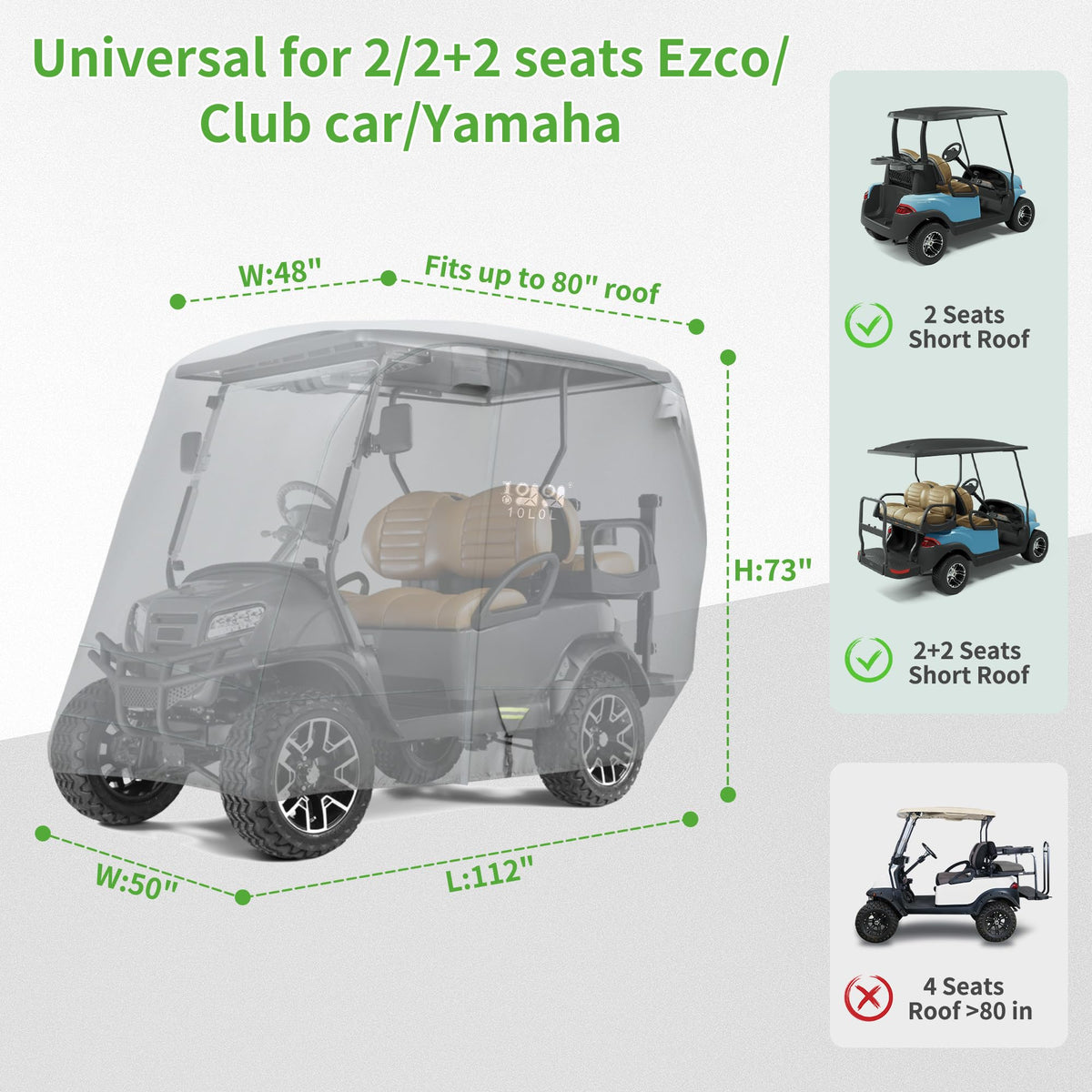 Carrying bag for 10L0L golf cart cover folded for storage