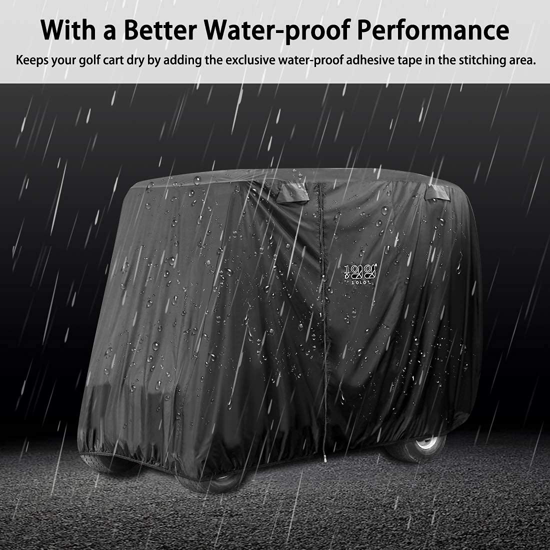 10l0l extended-roof 80inch compatibility fits 2-4 passenger carts