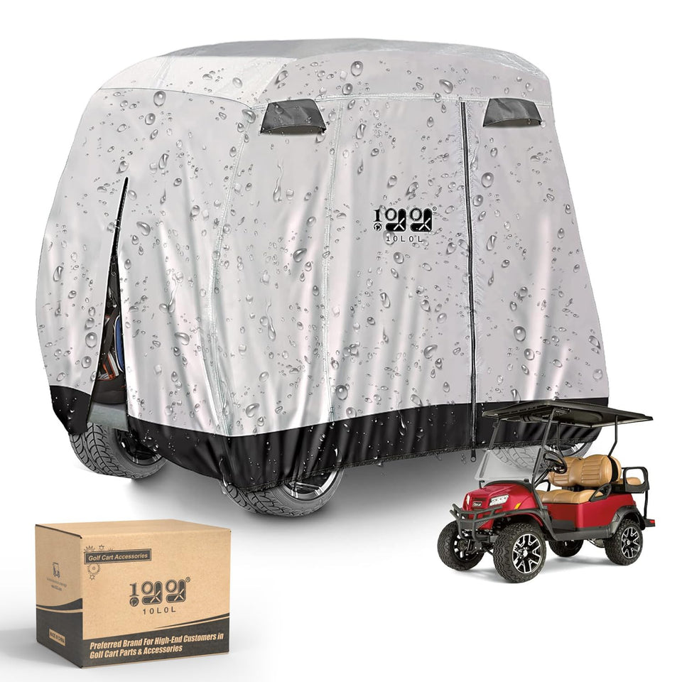 10L0L golf cart cover rainproof silver protects carts from rain