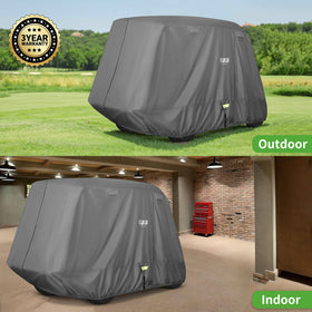 10L0L golf cart cover rear door zipper eases in/out access.
