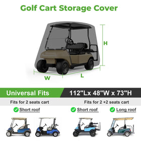10L0L golf cart cover ventilation air vents on top aid airflow.