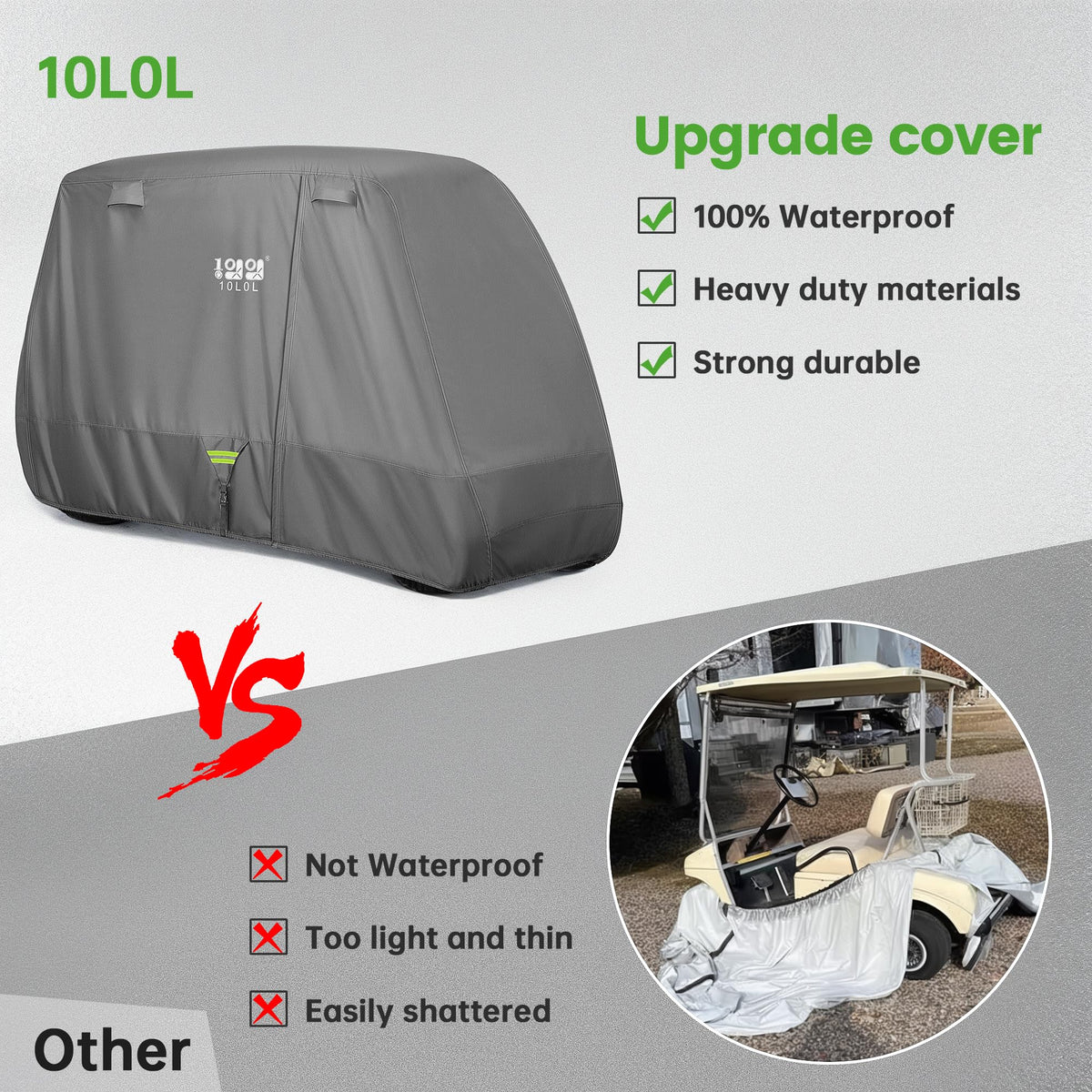 10L0L cover with four vents and three zipper doors for easy access