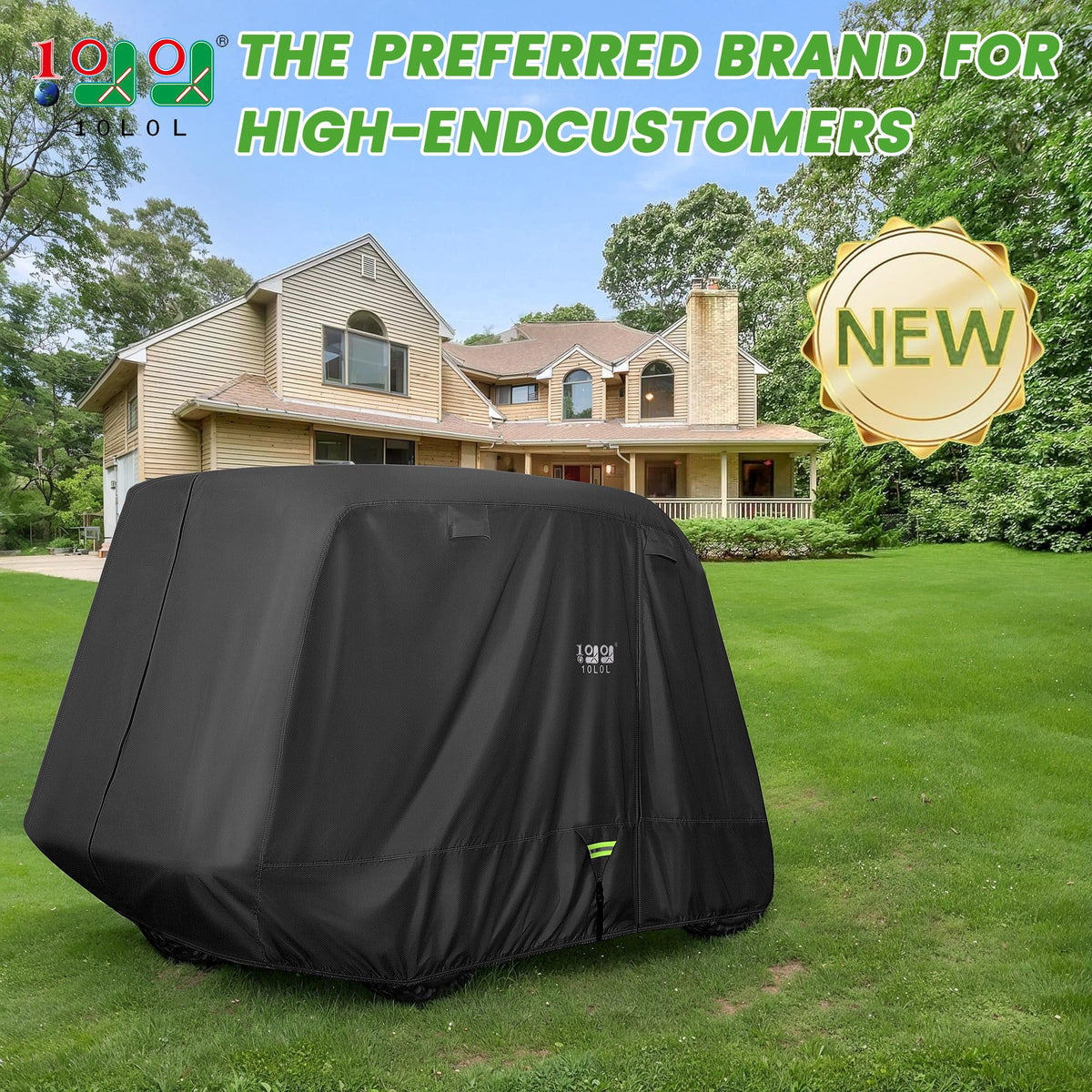 10L0L golf cart cover waterproof coating shielding against rain and snow