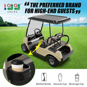 10L0L cup holder 360-degree rotation demonstrating flexible beverage access for Club Car DS