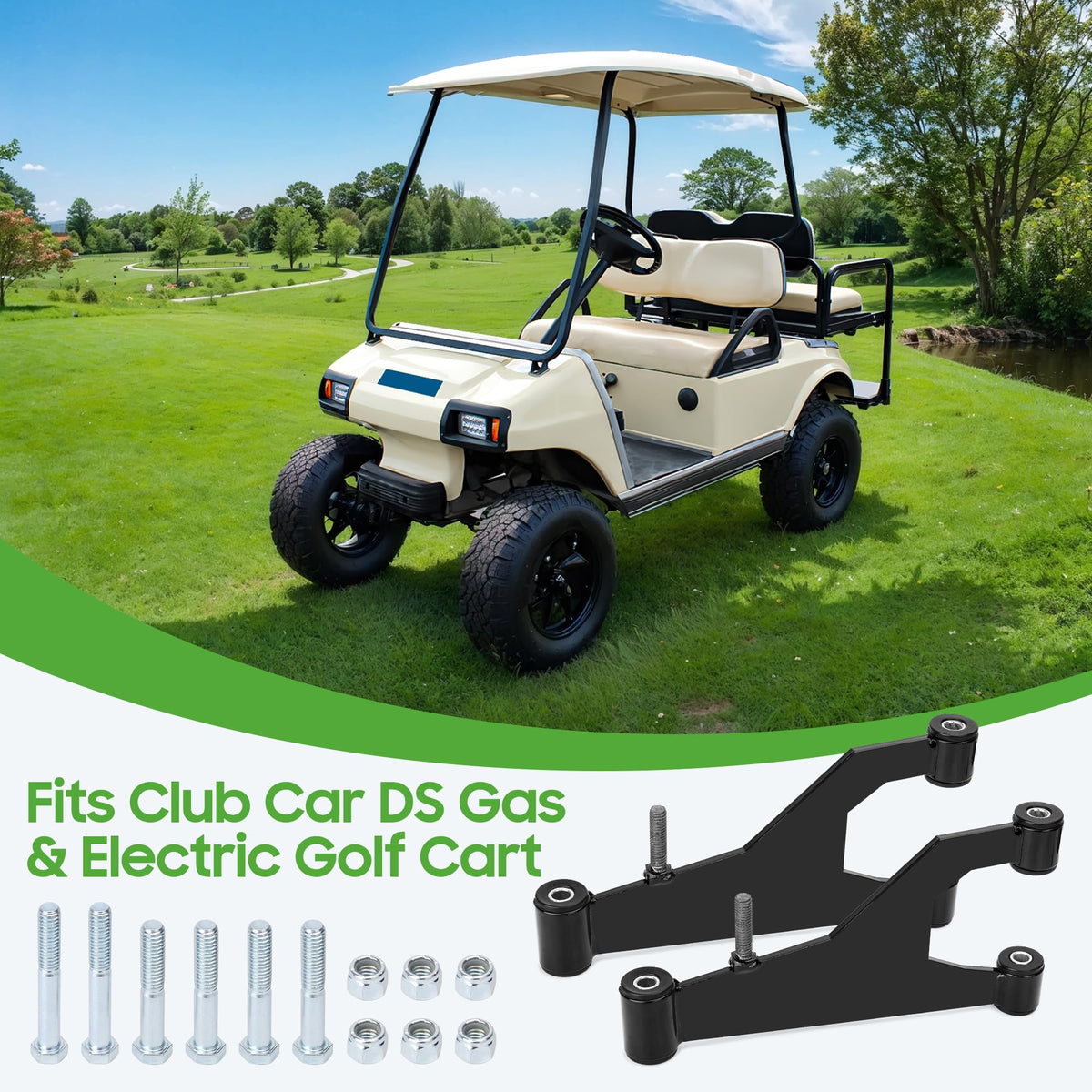 10L0L Golf cart Delta A-Plate kit showing complete assembly for quick replacement