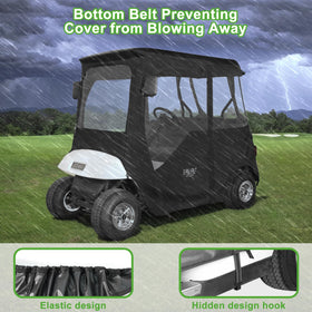 Tool-free installation of the 10L0L enclosure over EZGO TXT RXV roof
