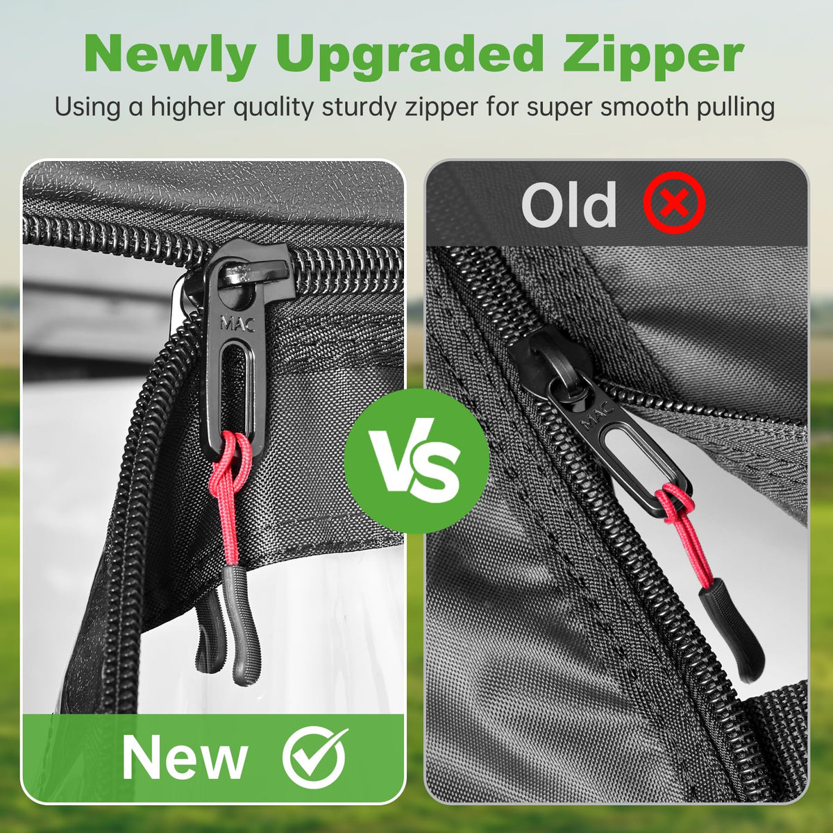 Four clear PVC windows provide maximum visibility on the 10L0L enclosure for EZGO TXT RXV