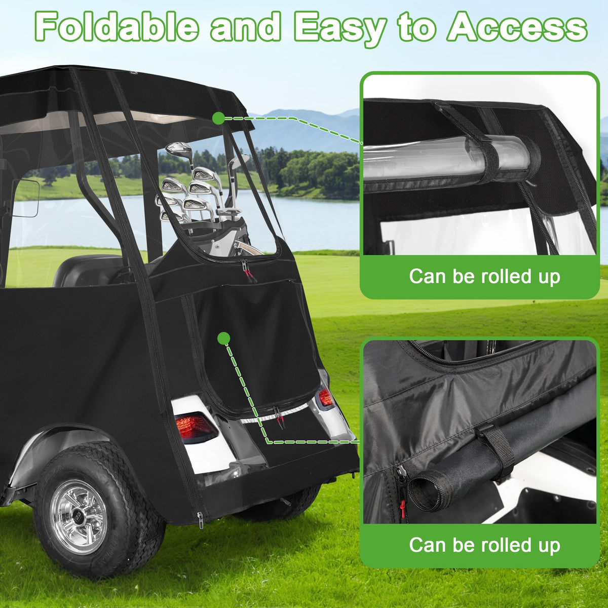 Windproof design detail of the 10L0L enclosure helps stability on breezy days