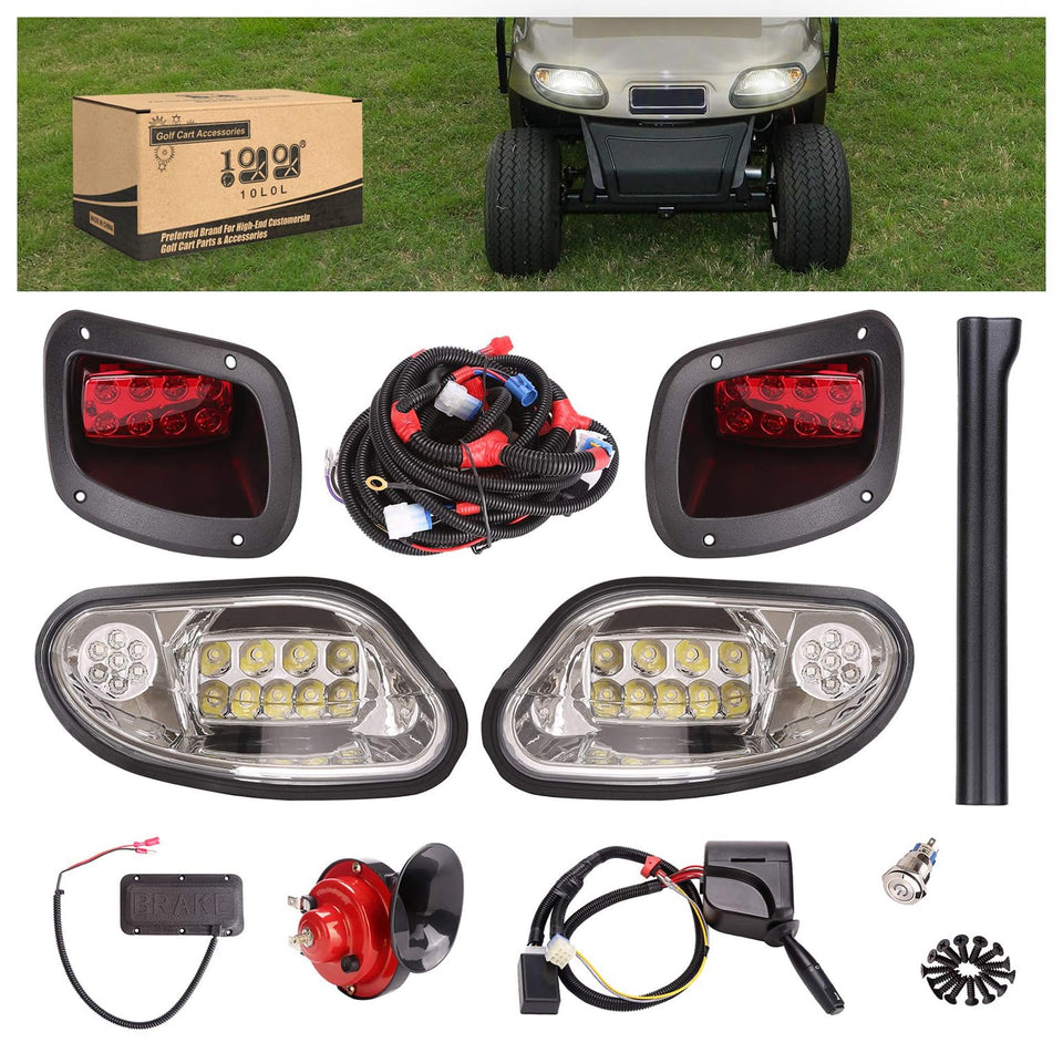10L0L golf cart deluxe headlight kit front view for better night visibility