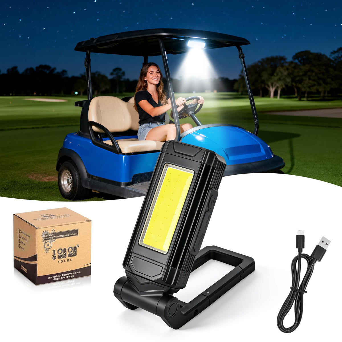 10L0L Golf Cart Dome Light with 360 rotation for precise illumination