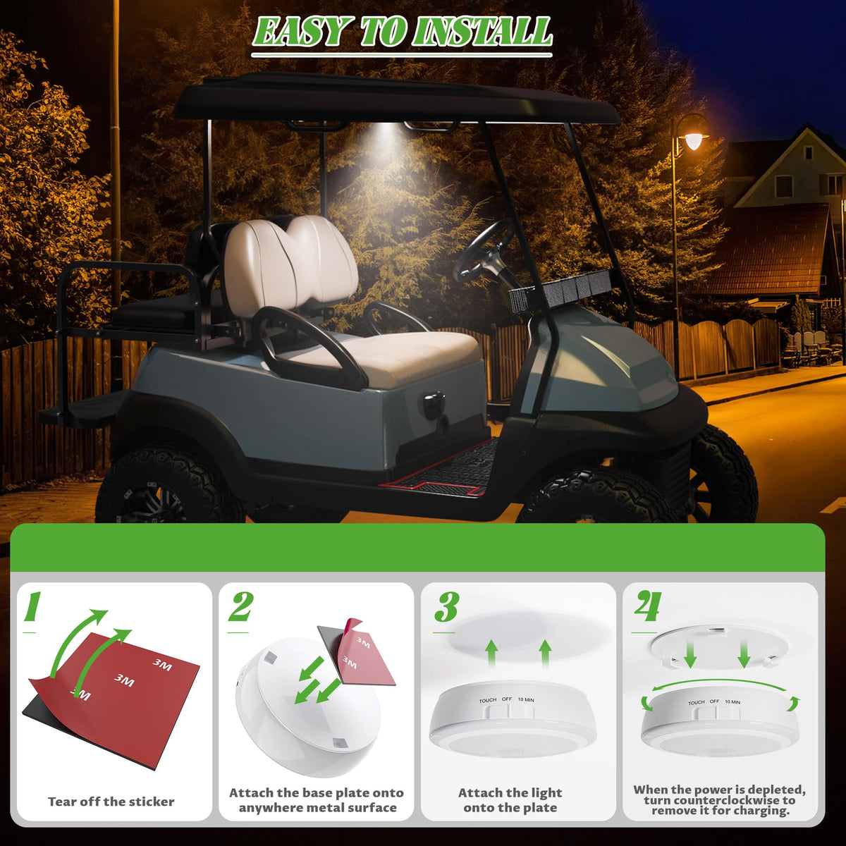 10L0L golf cart-dome light white 2-pack option for multiple vehicles