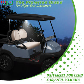 10L0L golf cart dome light white roof attachment showing easy mounting