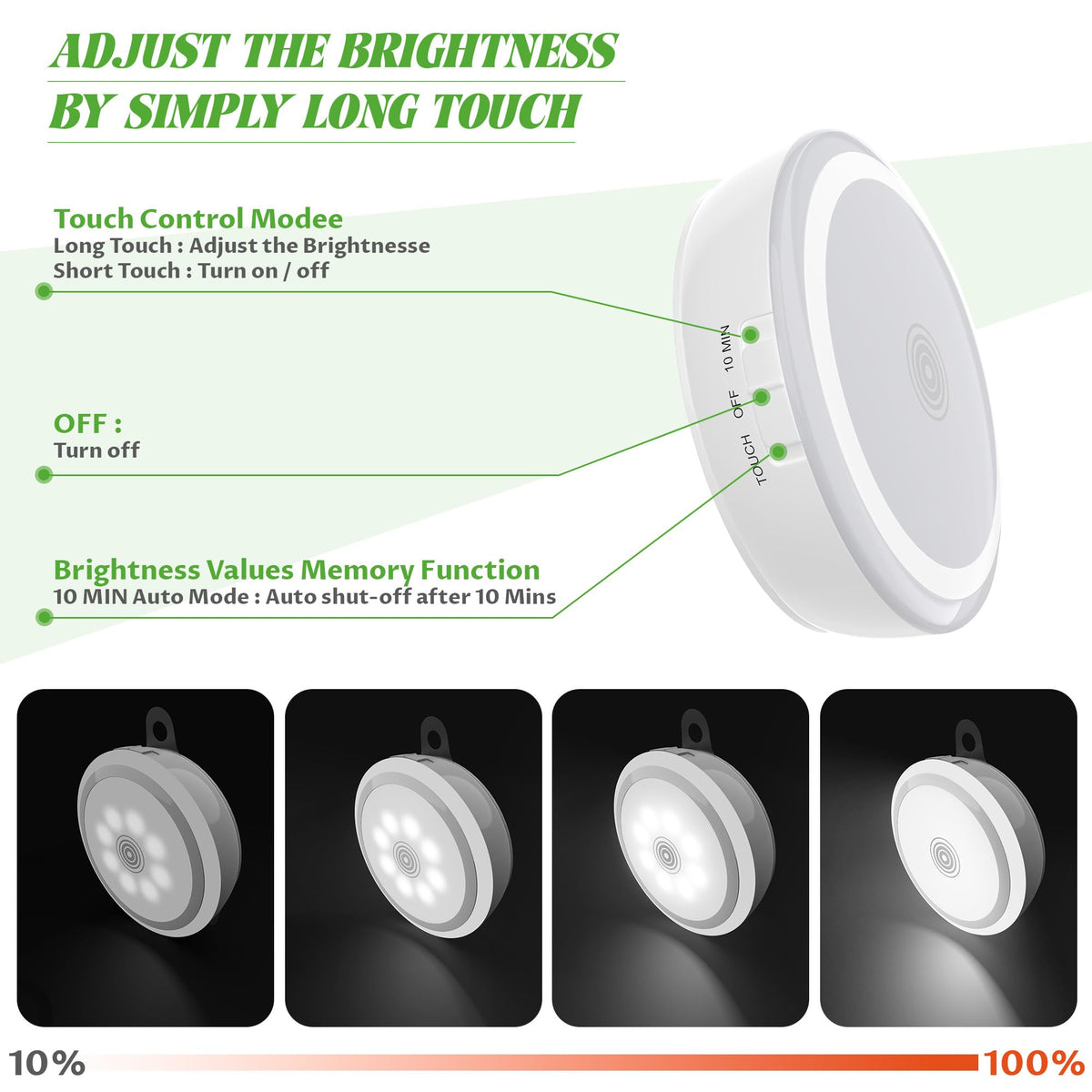 10L0L golf cart dome light white USB rechargeable for cordless use