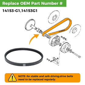 10L0L drive belt packaging image shows single belt and warranty