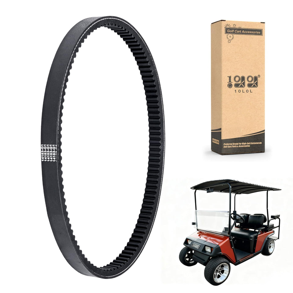 10L0L drive belt top view for EZGO Marathon 1976–1987 confirms precise fit