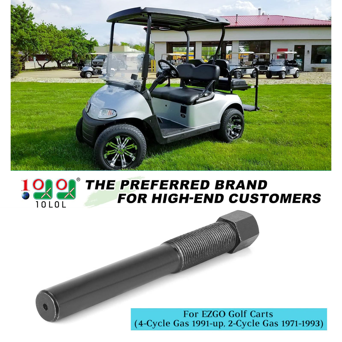 10L0L Clutch Puller Bolt for EZGO 2-Cycle, robust steel for durability.
