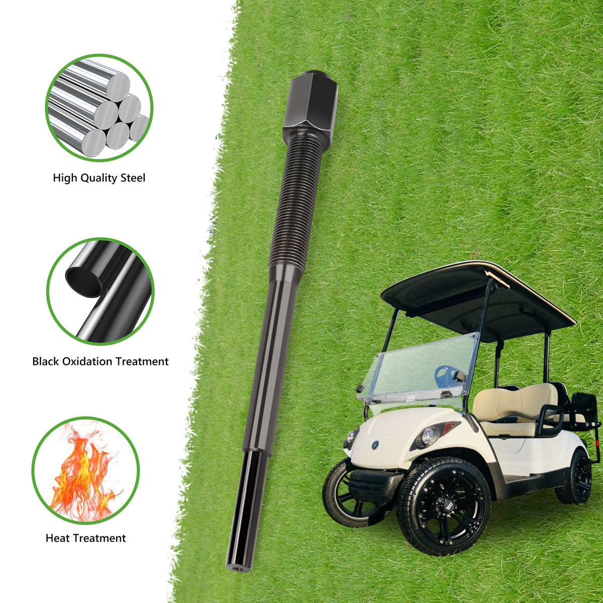 Durable puller bolt in action with drive clutch on a golf cart