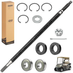 10L0L golf cart driver-side rear spline axle shaft for EZGO RXV electric, smoother ride.