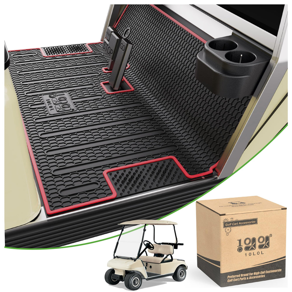 10L0L Golf Cart DS Floor Mat full-coverage liner for Club Car DS 1982-2013.