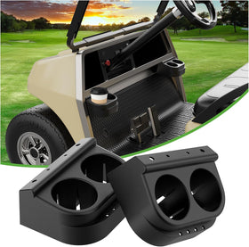 10L0L dual cup holder on golf cart front view for easy reach