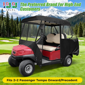 10L0L 2+2 enclosure side view with roll-up windows for breeze and access