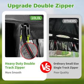 10L0L golf cart enclosure 600D fabric shields against rain and snow