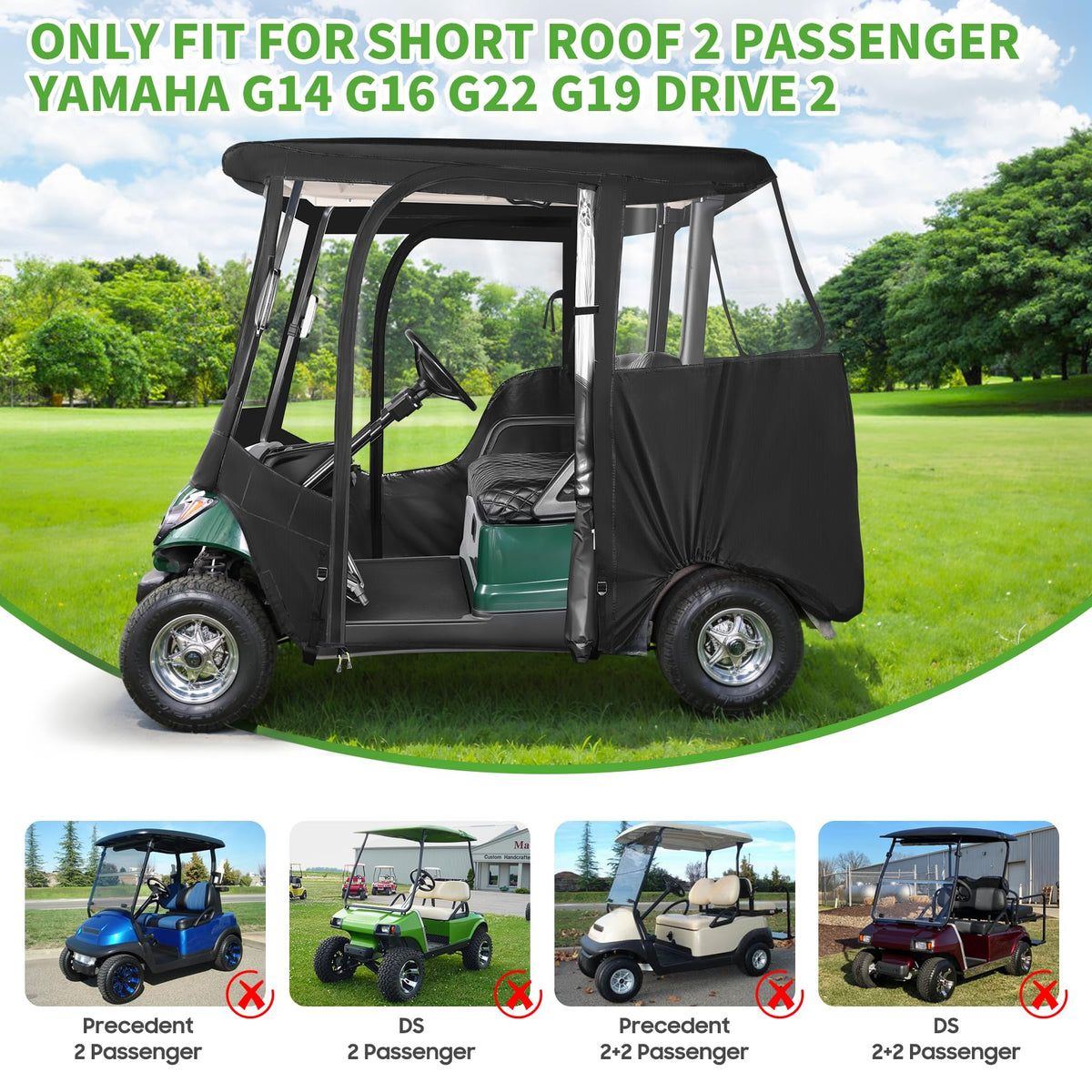 10L0L golf cart enclosure 600D fabric resists rain and wear