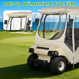 10L0L Golf Cart Enclosure 600D fabric provides robust all-weather protection.