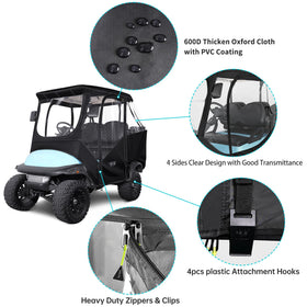 10L0L Golf Cart Enclosure 600D material for durable outdoor use