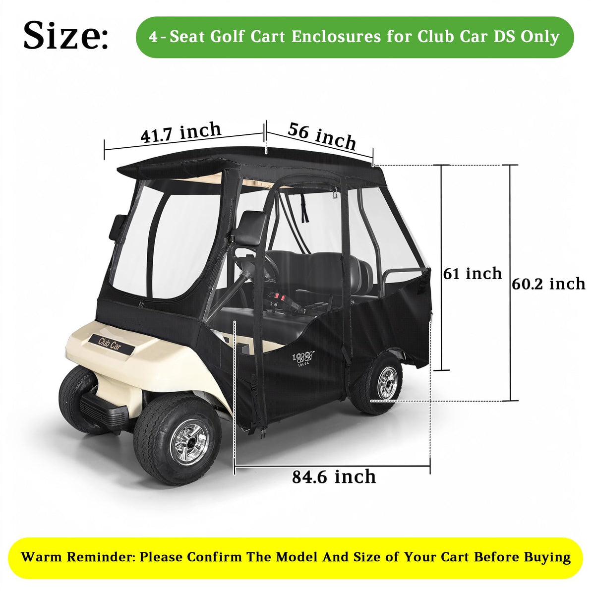 10L0L golf cart enclosure durable 600D Oxford fabric for all-weather protection