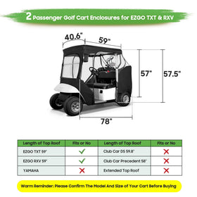 10L0L golf cart enclosure 600D oxford material durable weather protection