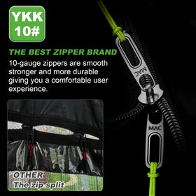 10L0L 600D waterproof fabric protects against rain and UV with durable construction