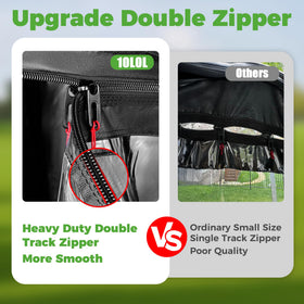 10L0L Golf Cart Enclosure adjustable roll-up windows provide breeze.