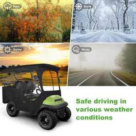 10L0L Golf Cart Enclosure bottom bungee cords secure enclosure to cart.