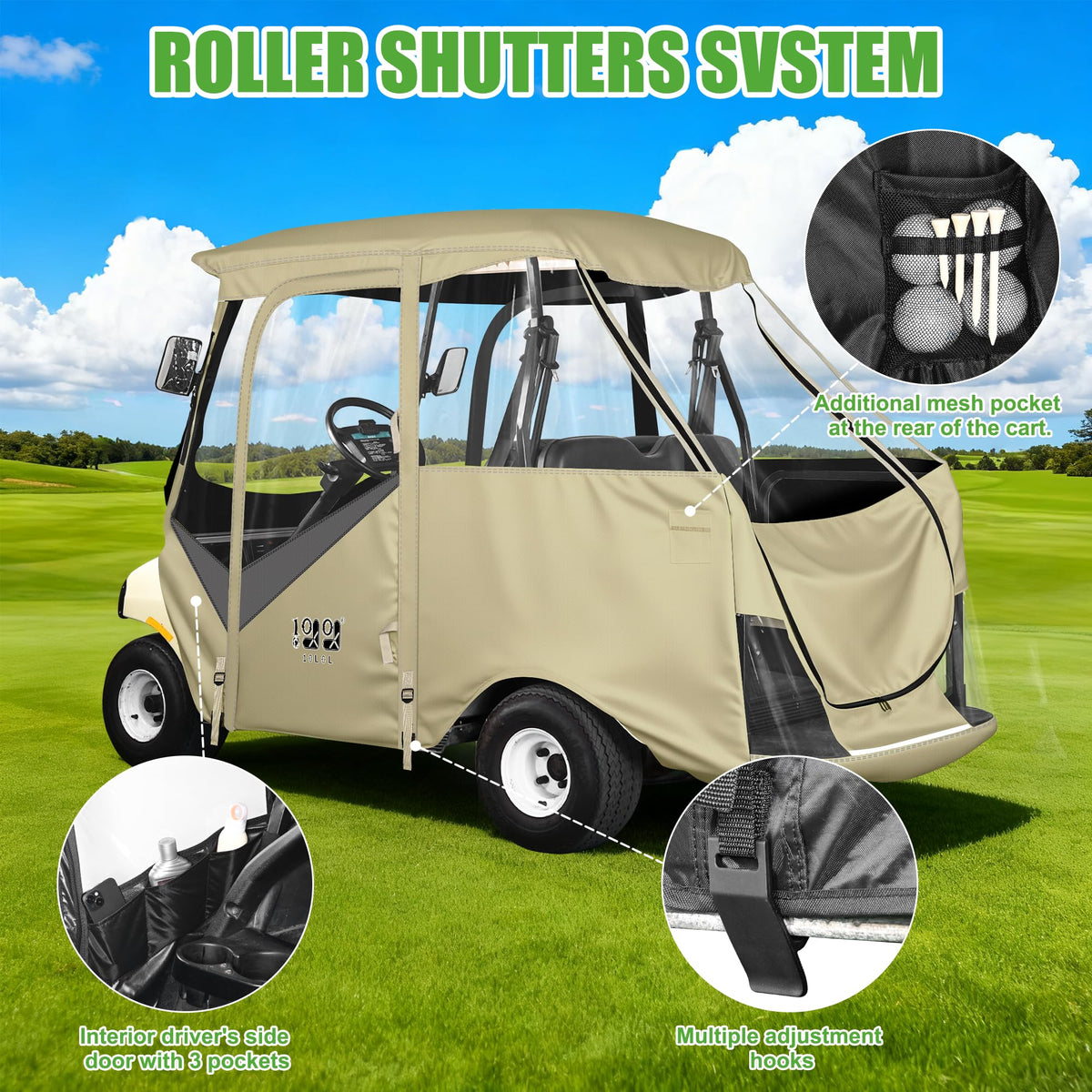 10L0L bottom hooks stabilize the enclosure against wind