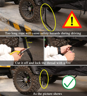 10L0L golf cart enclosure bottom straps secure during driving