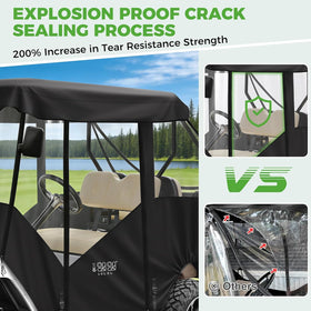 10L0L EZGO TXT enclosure features clear PVC windows for panoramic view.