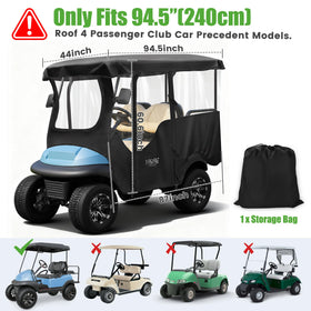 10L0L golf cart enclosure features clear PVC windows for maximum outdoor visibility
