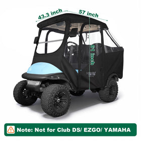 10L0L golf cart enclosure clear PVC windows offer unobstructed course visibility