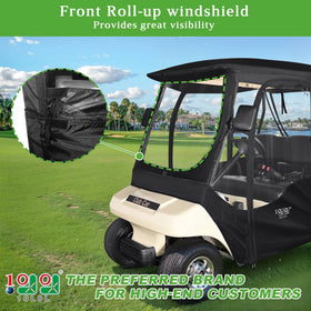 10L0L golf cart enclosure clear windows improve visibility while staying weatherproof