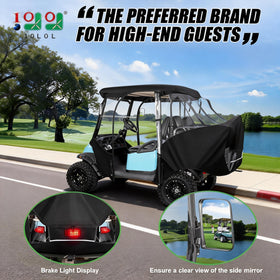 10L0L golf cart enclosure side-zip doors for easy access in all weather