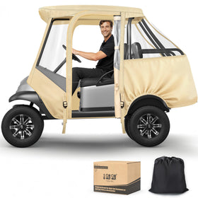 10L0L golf cart enclosure for Club Car Precedent with short roof protects interior